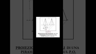 Proiezioni ortogonali di una PIRAMIDE base quadrata disegnotecnico proiezioniortogonali [upl. by Suzanne]