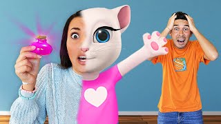 MAI BERE LA POZIONE MISTERIOSA DI TALKING ANGELA Dominick si trasforma in un gatto cattivo [upl. by Fifi335]