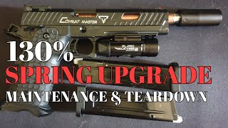 130 SPRING MOD TTI Combat Master Tear down pistol maintenance Gel ball blaster upgrade review [upl. by Deloris]