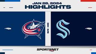 NHL Highlights  Blue Jackets vs Kraken  January 28 2024 [upl. by Izy]