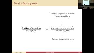 Algebraic logic  Positive MValgebras  Marco Abbadini 2023  Algebra Week [upl. by Anagrom]