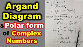 Argand Diagram and Polar Form of Complex Numbers  Examples and Exercies [upl. by Enyawed369]