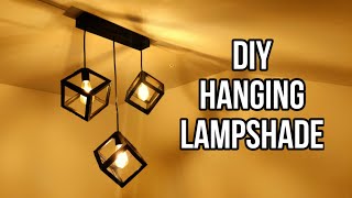 How to make amazing hanging lampshade at home  DIY hanging lamp  Easy room decor [upl. by Airreis]