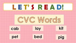 READING ACTIVITY FOR GRADE 1  LEARN TO READ CVC WORDS  PRACTICE READING [upl. by Adnovad]