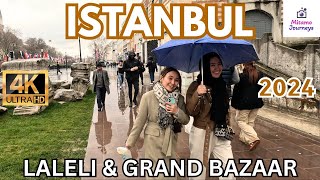 Exploring Istanbul Street Market  Laleli to Grand Bazaar  Rainy Day Walking Tour in UHD 4K 60fps [upl. by Tirza]