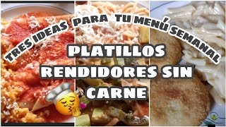 💡ideas para tu menú semanal sin carnes🥩 fácil y económico 👛 menusemanal comidassincarne [upl. by Pearline]