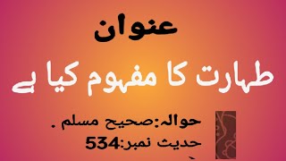 taharat ka mafhoom in urdu طہارت کا مفہوم کیا ہے [upl. by Laryssa]