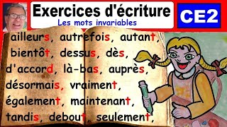 Exercices d’écriture CE2  Mots invariables et lettre muette finale 9 [upl. by Ettenauq]