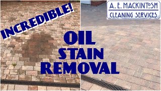 Incredible Oil Stain Removal From Block Paving [upl. by Atnim562]