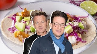 Gordon Ramsay Vs Jamie Oliver Who Has The Best Taco Recipe  Celebrity Snackdown  Delish [upl. by Perri]