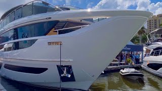 Princess X95  West Palm Boat Show [upl. by Aihsenek897]