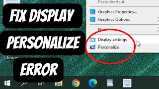 Fixing Display Settings and Personalization Issues in Windows 1110 [upl. by Behm775]