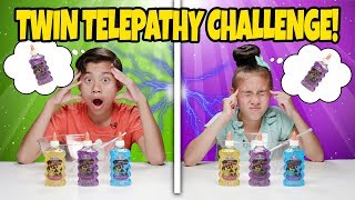 TWIN TELEPATHY SLIME CHALLENGE Reading My Sisters Mind to Make DIY Slime [upl. by Earej]