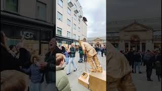 How gold man statue crossed the line on being naughty😱😱😱 [upl. by Ymeraj746]