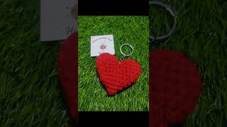 Crochet heart keychain crocht handmade crochetlover work crochetkeychain [upl. by Meerak]