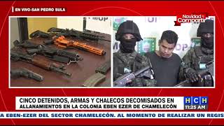 ¡En poder de fusiles AR15 Detienen a supuestos pandilleros en el sector Chamelecón SPS [upl. by Ferneau385]