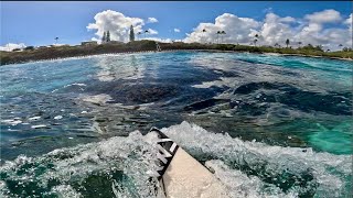 SURFING SHALLOW REEF WAVE RAW POV [upl. by Mikael234]