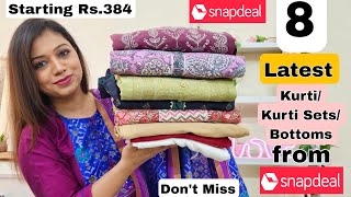 😃Latest KurtiKurti Set Haul Starting Rs384Snapdeal DailywearOffice wear Kurtis Snapdeal Haul [upl. by Ellerad]