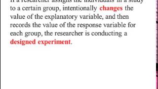 Observational Studies vs Designed Experiments Part 1 [upl. by Accebber]