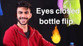 تحدي الجماهير ٣  Eyes closed bottle flip [upl. by Esorylime]