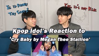 Kpop idol React to Cry Baby by Megan Thee Stallion  Korean Reaction [upl. by Esorrebma202]