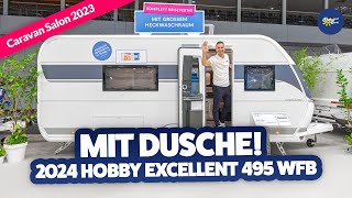 NEU auf der MESSE 👉 2024 Hobby Excellent 495 WFB  Caravan Salon Düsseldorf 2023 × Camperland Bong [upl. by Asined488]