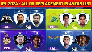 IPL 2024 All Replacement Players of IPL 2024  IPL 2024 replacement Players ShamiSarfarazMD Kaif [upl. by Bohannon]