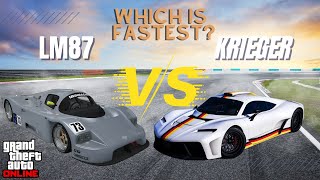 GTA 5 Online  Benefactor LM87 Vs Krieger Drag Race amp Track Race [upl. by Mehta461]