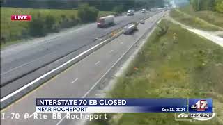 Crash closes eastbound Interstate 70 near Rocheport [upl. by Noved]