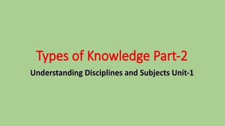 Types of Knowledge part 2 [upl. by Biddle]