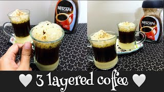 How to make 3 layer coffee  Melange coffee তিন লেয়ারের কফি  Just in 3 minutes [upl. by Ahmad181]