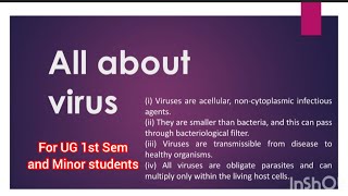 All about Virus for UG 1st Sem and Botany minor students [upl. by Yancey]