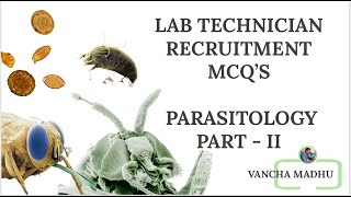 MHSRB TELANGANA LAB TECHNICIAN RECRUITMENT MCQS PARASITOLOGY MCQS [upl. by Eibrab]