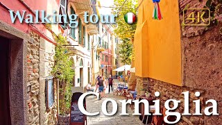 Corniglia Liguria Italy【Walking Tour】History in Subtitles  4K [upl. by Enimsay]