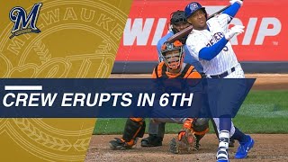 Jonathan Schoop belts grand slam after Ryan Braun HBP Counsell ejected [upl. by Acul]