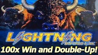 Lightning Buffalo Link LOW Rolling 100x Win and Double Up at Barona casino [upl. by Hrutkay]