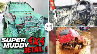 Deep Cleaning Muddy Suzuki 4x4  Disaster Car Detailing Transformation [upl. by Joseito864]