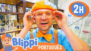 Blippi Aprende a Fazer Vidro  2 HORAS DO BLIPPI BRASIL  Vídeos Educativos para Crianças [upl. by Tyler]