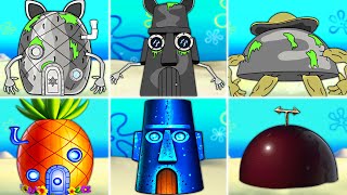 ALL Spongebob Houses vs ZOONOMALY cartoon Animation Part 2 [upl. by Sucul]