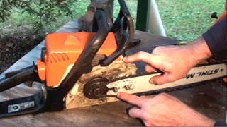 HOW TO PUT ON A CHAIN SAW CHAIN THE RIGHT WAY [upl. by Amando651]