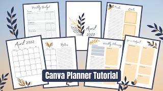 April 2022 CANVA Planner Tutorial  Designing a Printable Planner on Canva [upl. by Nevlin]