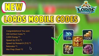 New Redeem Code Lords Mobile  Lords Mobile Redeem Codes 20204  Kode Lords Mobile [upl. by Kacie]