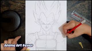 How to draw Vegeta Ultra Ego Form   Step By Step [upl. by Aserehc242]