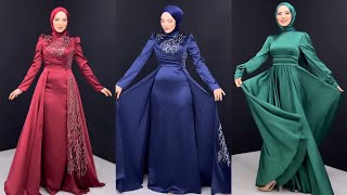 2023 Tesettür Abiye Modelleri Yeni Koleksiyon Harika Renkler düğün Abiye Hijab Party Dresses [upl. by Nur]