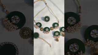 Get Inspired Stunning Mehndi Necklace Set Ideas💚mehndijewelry mehndinecklace mehendilook [upl. by Hound616]