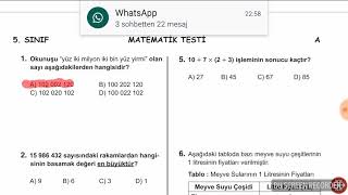 5SINIF MATEMATİK BURSLULUK SINAVI SORU VE CEVAPLARI 3 HAZİRAN 2018 [upl. by Josee]