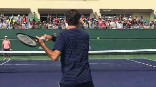 ROGER FEDERER UP CLOSE  Indian Wells 2019 Practice Clip 3 [upl. by Enehpets888]