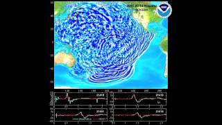 March 11 2011 Honshu Japan tsunami propagation [upl. by Aisa]