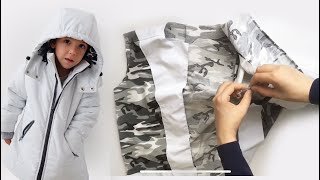 Sadece düz dikişle mont nasıl dikilir Şişme mont kalıbı 1  How to sew a puffer coat [upl. by Anny487]