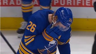 Rasmus Dahlin Leaves Game After Receiving High Hit From JT Miller [upl. by Darcia]